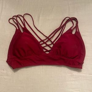 Red Strappy Bikini Top NWOT